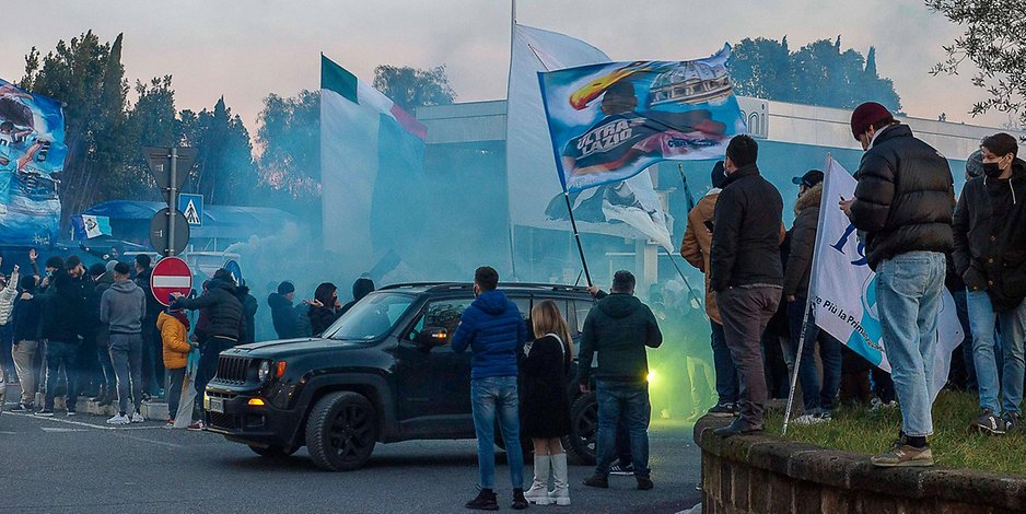Fans von Lazio Rom vor dem letzten Derby gegen AS Rom im Januar