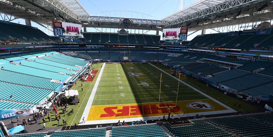 Das Hard Rock Stadium, Heimat des NFL-Teams Miami Dolphins.