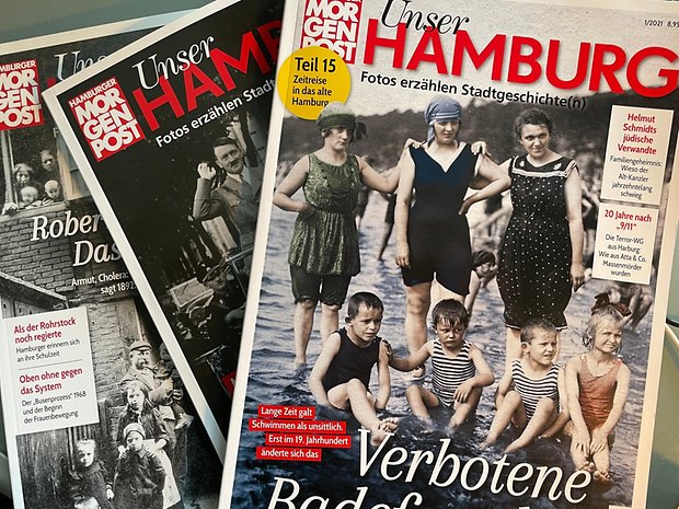 Titelseite unseres neuen History-Magazins „Unser Hamburg“. Heft Nummer 15 ist jetzt im Zeitschriftenhandel oder im MOPO-Shop (www.mopo-shop.de) erhältlich. Preis 8,95 Euro.