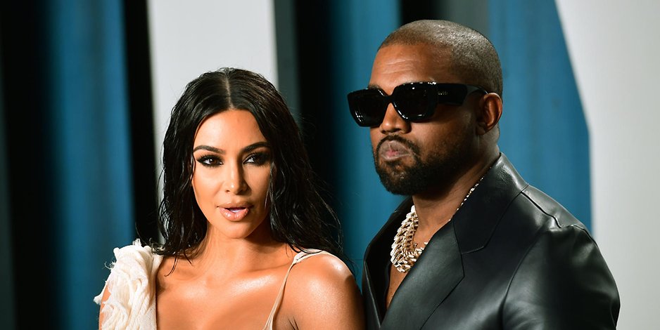 Kim Kardashian und Kayne West bei der Oscar-Party von Vanity Fair 2020. Jetzt lässt sich das Paar scheiden.