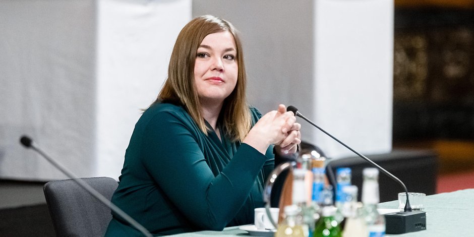 Katharina Fegebank (Grüne), Senatorin für Wissenschaft und Gleichstellung: Wenig Führungsfrauen in ihrer Behörde.