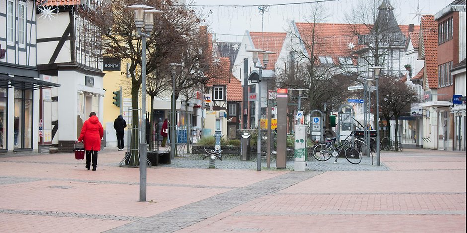 Die fast menschenleere Innenstadt im Landkreis Gifhorn. (Symbolfoto)
