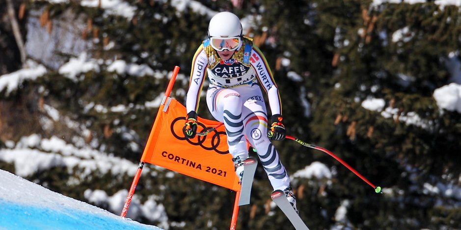 Kira Weidle bei ihrer Sensationsfahrt in Cortina.