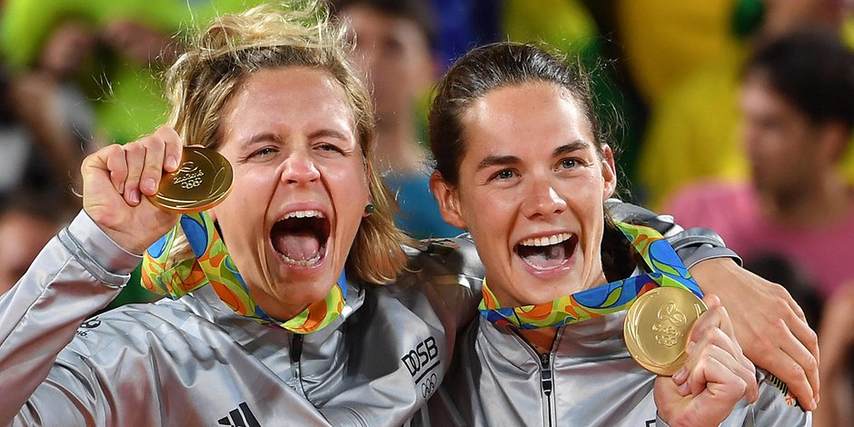 2016 gewann Kira Walkenhorst (r.) an der Seite von Lara Ludwig bei den Olympischen Spielen in Rio Gold.