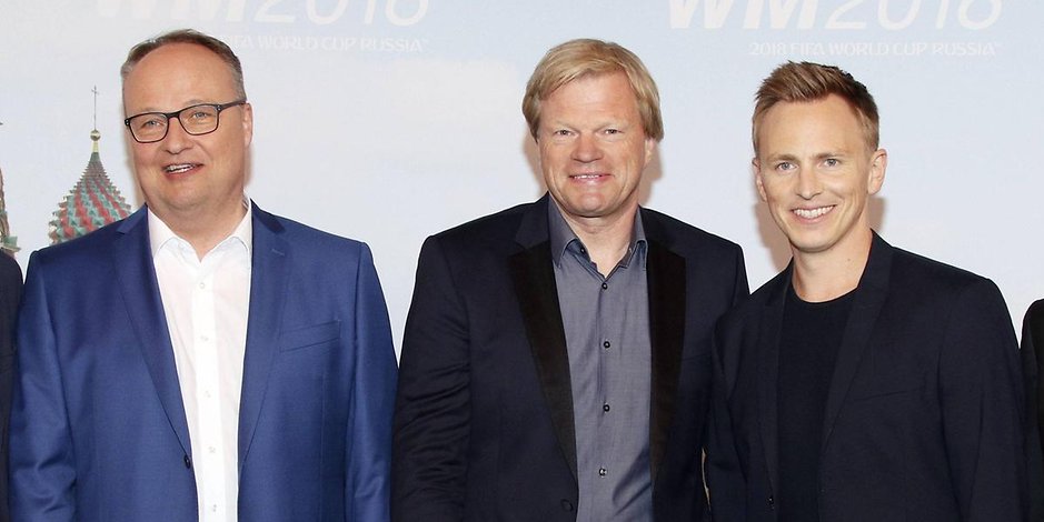 Oliver Welke, Oliver Kahn und Jochen Breyer (v.l.) moderierten gemeinsam die WM 2018 in Russland.