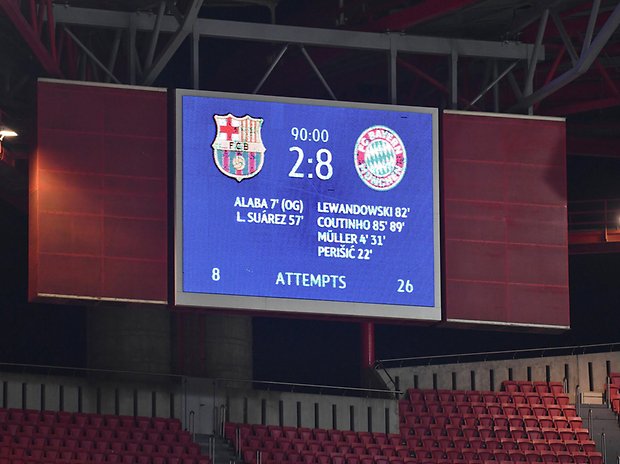 Historisch ins Halbfinale: Mit 8:2 schlugen die Bayern in Lissabon den FC Barcelona. 