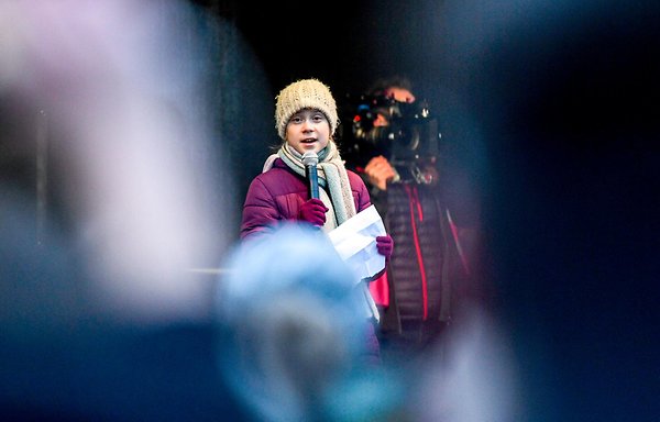Greta Thunberg bei der Abschlusskundgebung.