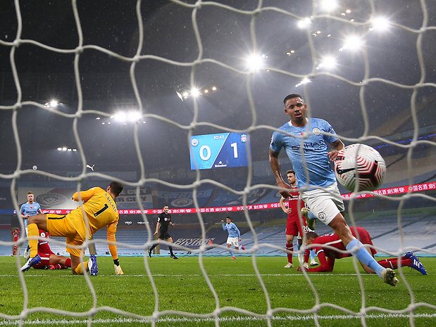 Manchester Citys Gabriel Jesus traf gegen Liverpool zum Ausgleich. 