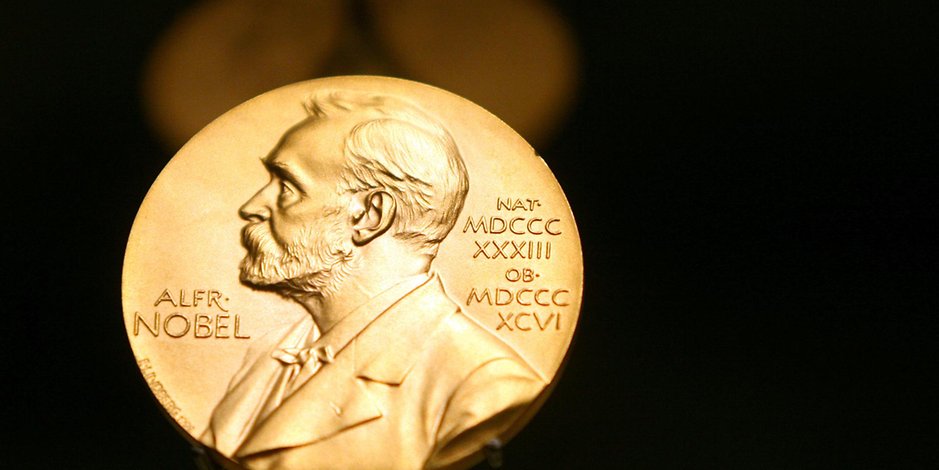 Eine Medaille des Nobelpreises. 