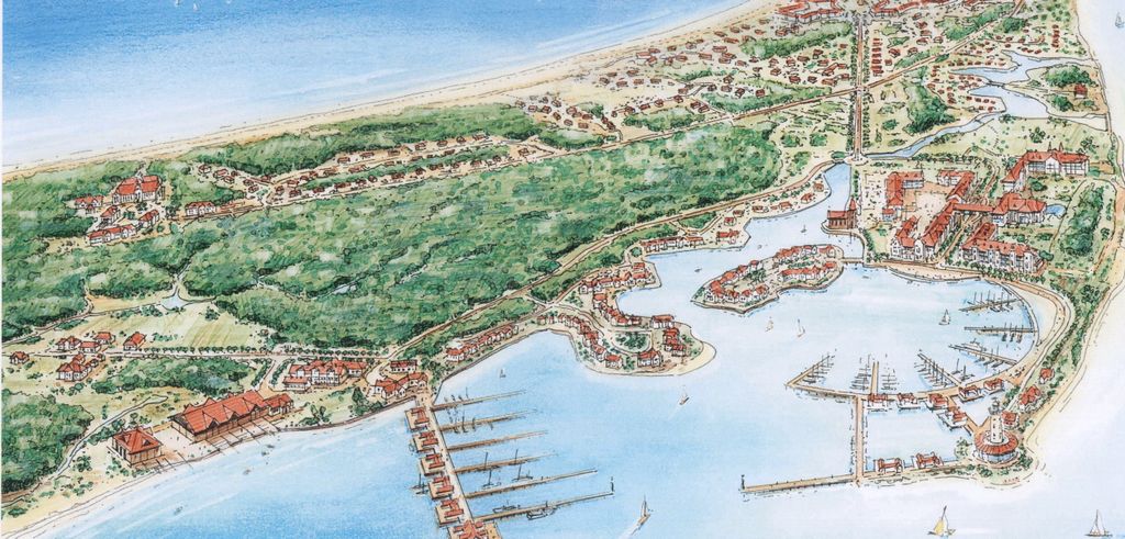 Der Entwurf zeigt, wie das „Baltic Island Eco Resort“ auf Rügen aussehen soll.