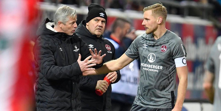 Nürnbergs Trainer Jens Keller und sein Kapitän Hanno Behrens freuen sich schon auf das Duell am Millerntor.