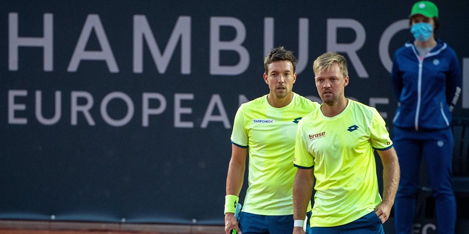 Andreas Mies (l.) und Kevin Krawietz sind bei den Hamburg European Open ausgeschieden.