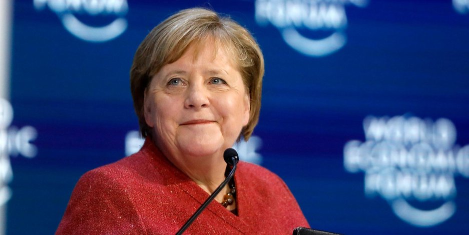 Angela Merkel spricht auf dem Weltwirtschaftsforum in Davos.
