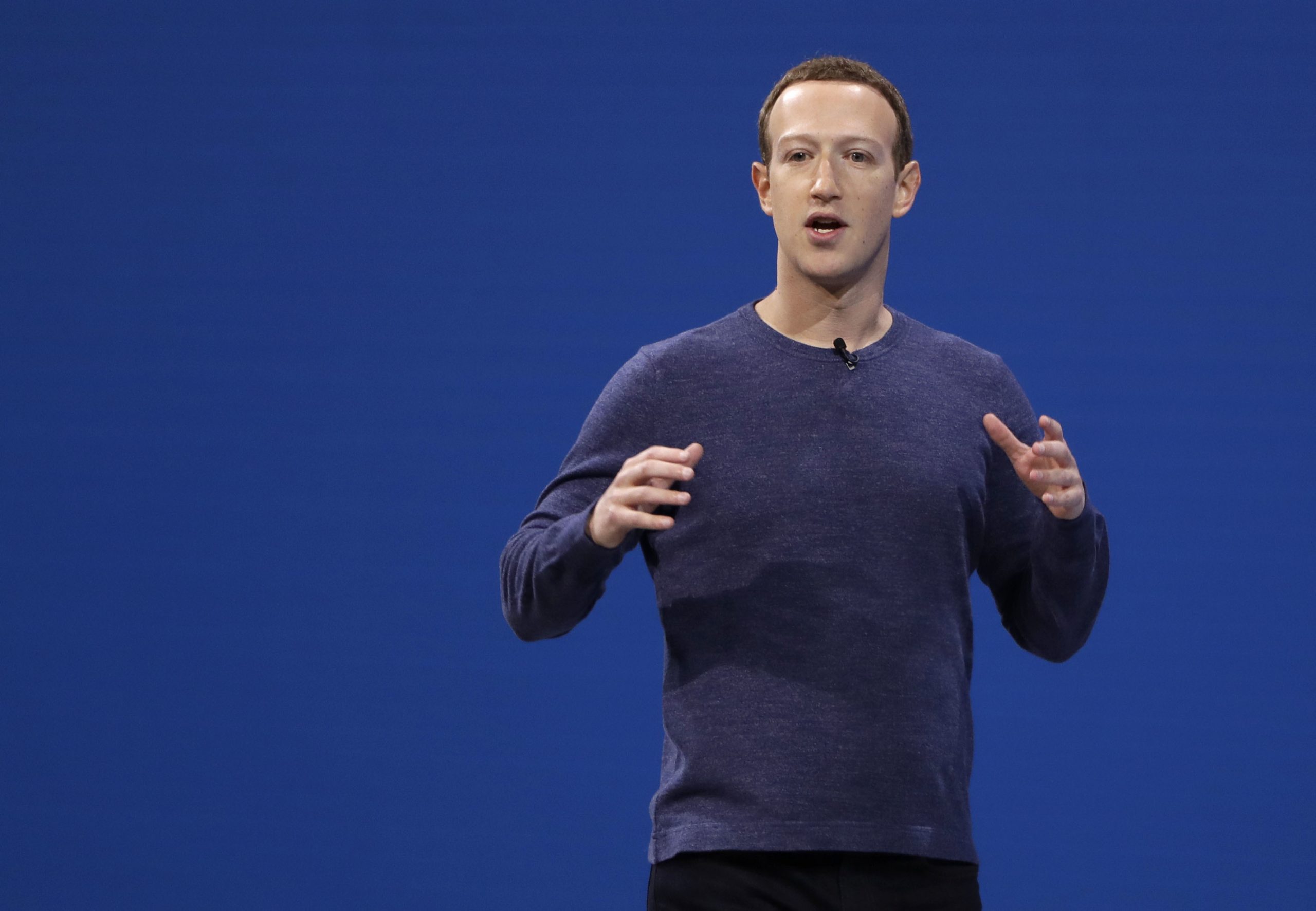 Mark Zuckerberg, Chef von Facebook/Meta hält eine Rede.