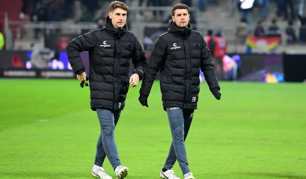 St. Pauli-Co-Trainer Loic Favé und Fabian Hürzeler