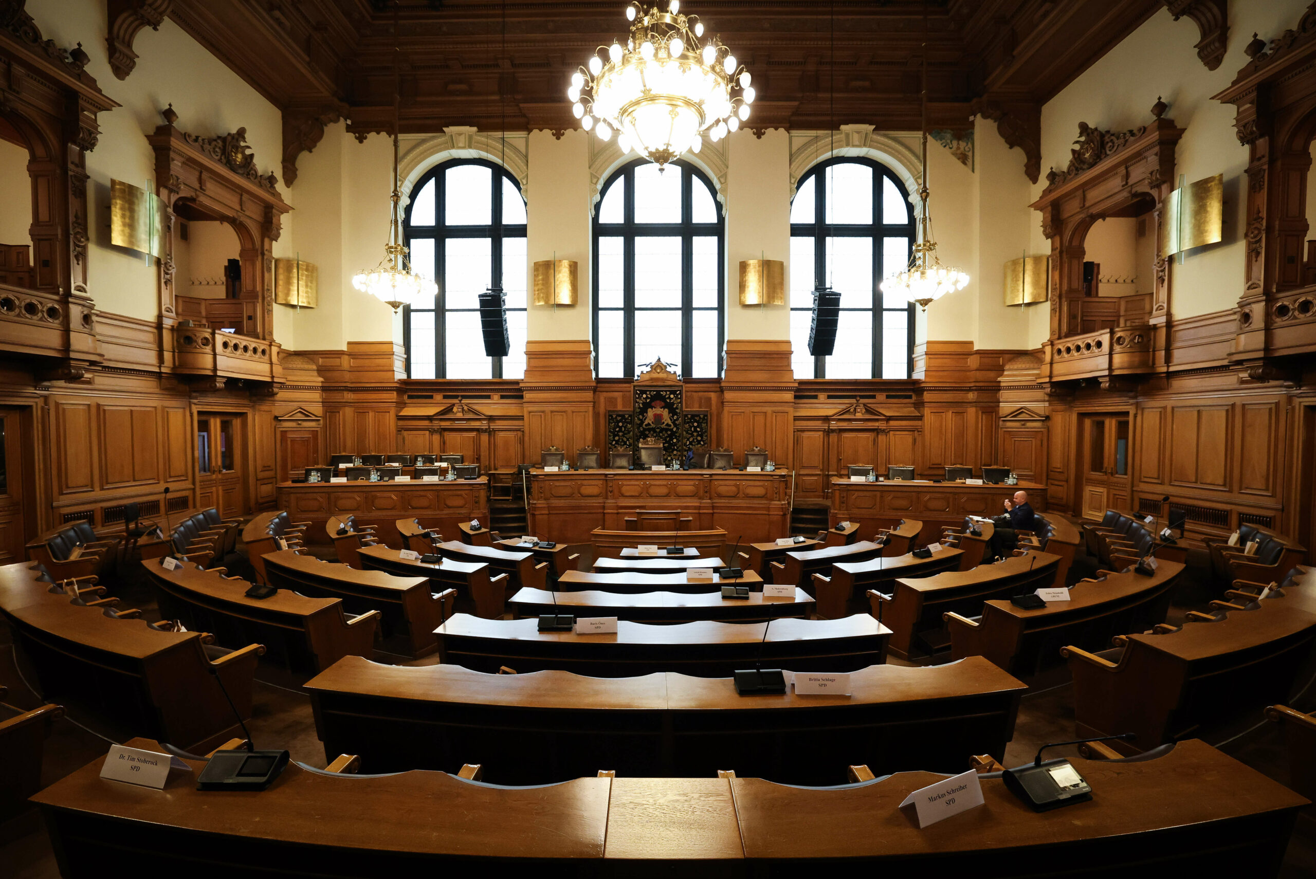 Der Plenarsaal des Hamburger Rathauses, hier tagt der Untersuchungsausschuss.
