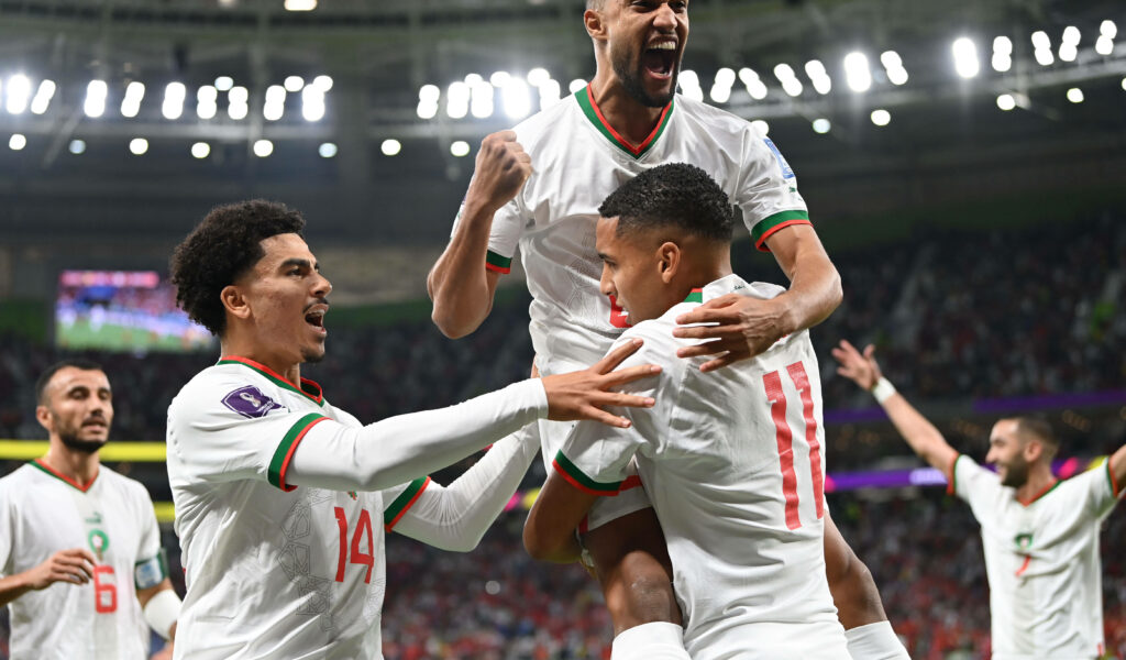 Sabiri feiert den Treffer zum 1:0 mit marokkanischer Nationalmannschaft