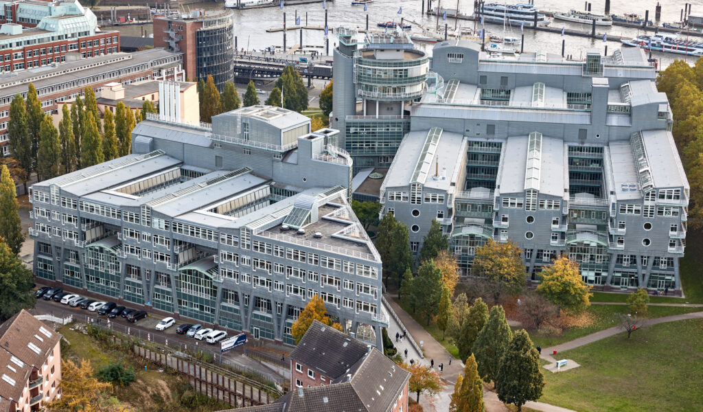 Blick auf das Gruner + Jahr-Gebäude, RTL hat den Hamburger Verlag übernommen.