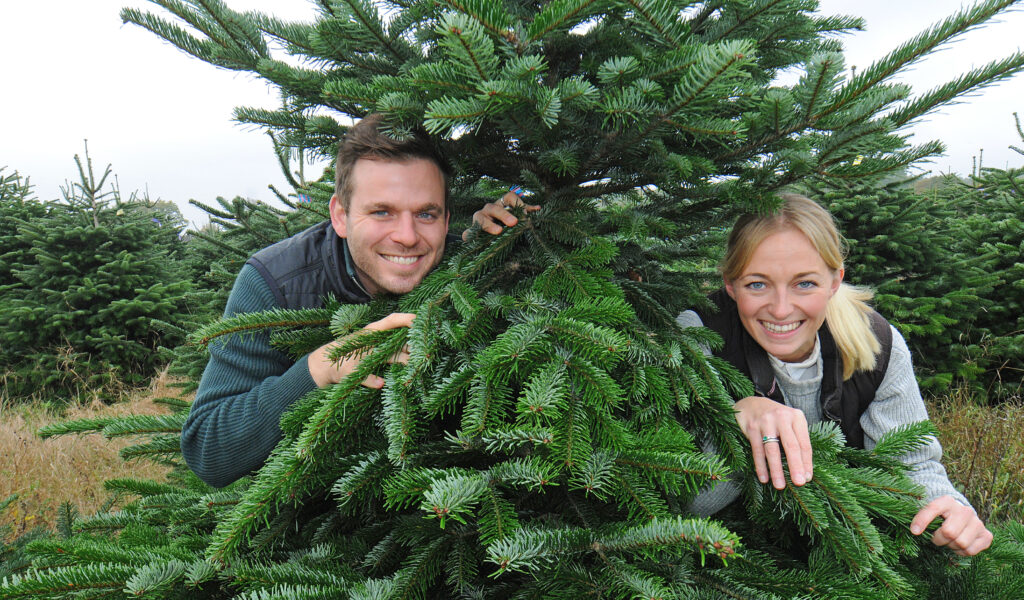 Saskia Blümel und Christian Mai produzieren Tannenbäume und Verrücktes auf ihren Höfen.