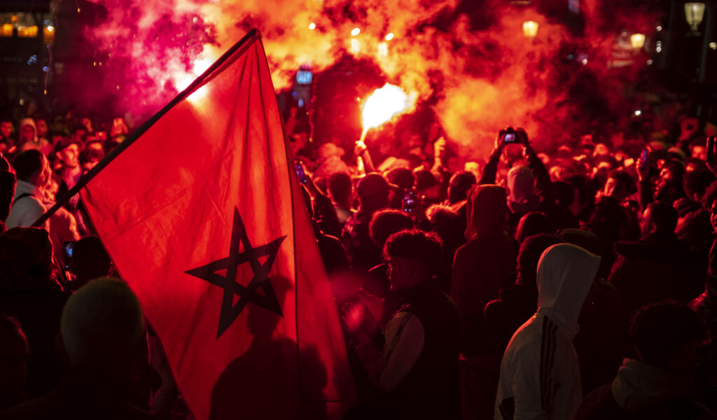 Marokko-Fans feiern nach dem Einzug ins WM-Halbfinale