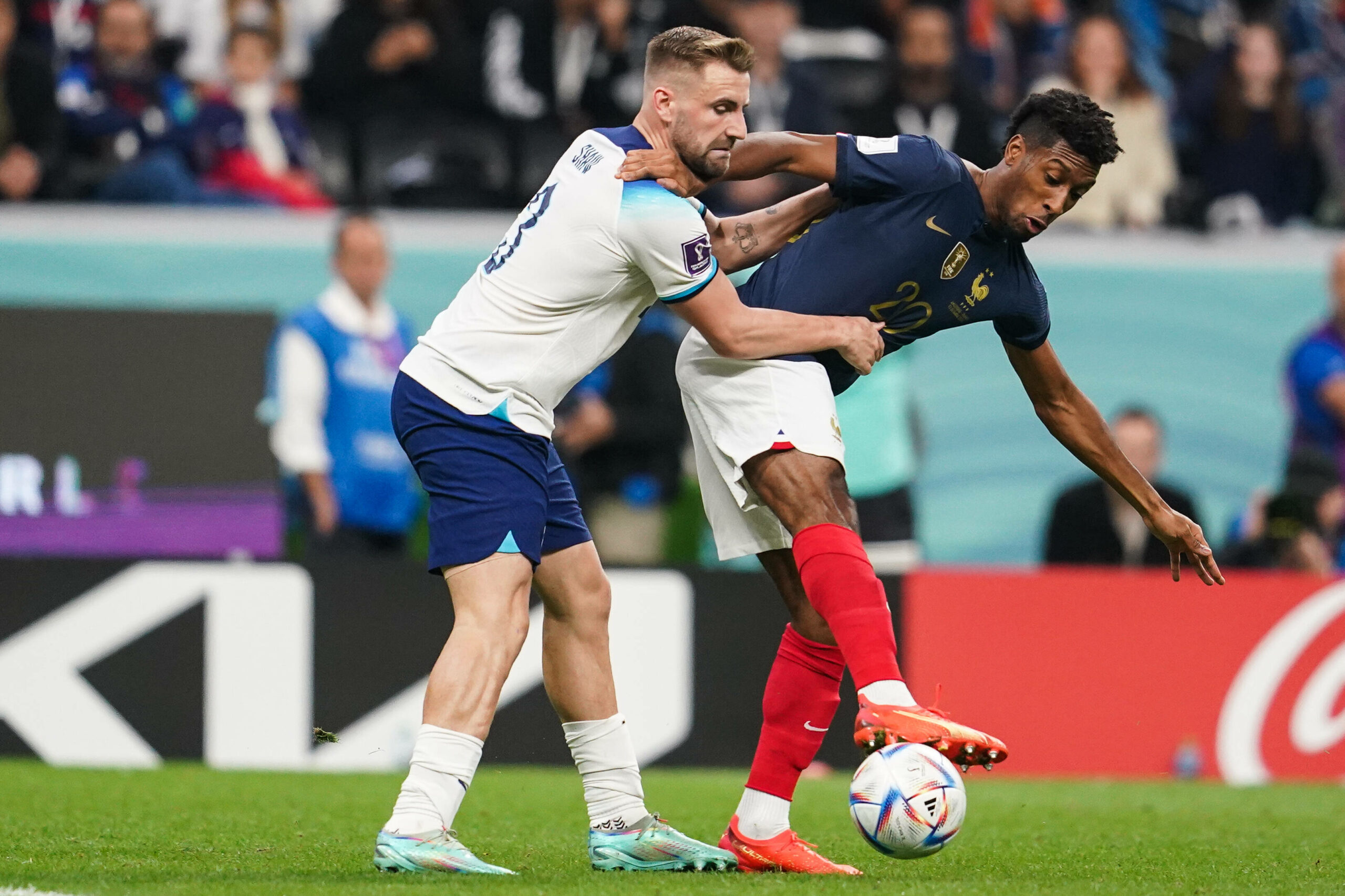 Bayerns Kingsley Coman kam für Frankreich im Viertelfinale gegen England zum Einsatz.