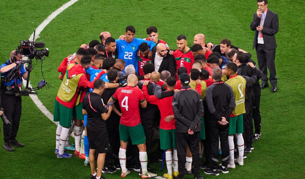 Stolz auf das Erreichte: Marokko im Teamkreis nach dem WM-Halbfinale