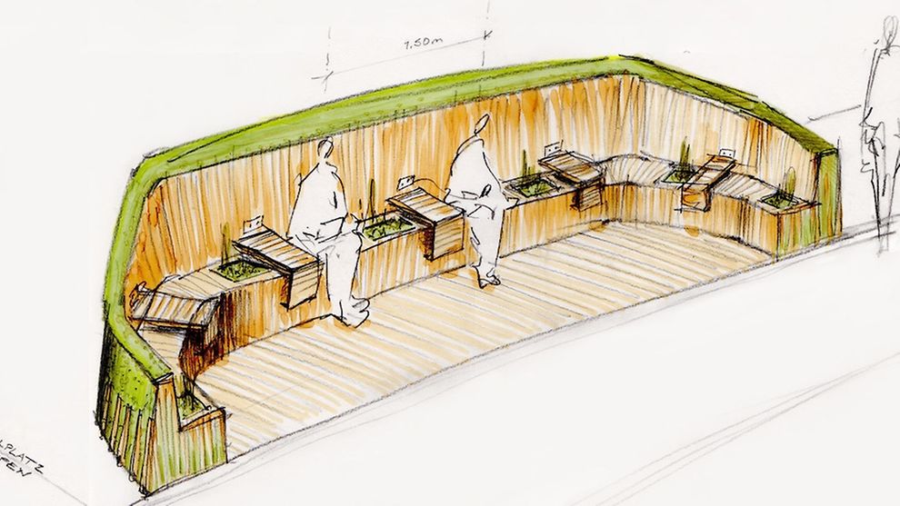 Ein Entwurf für das neue Projekt „Urban Alcove“ vom Architektenteam Heidi Fletcher und Jan Ostermann.