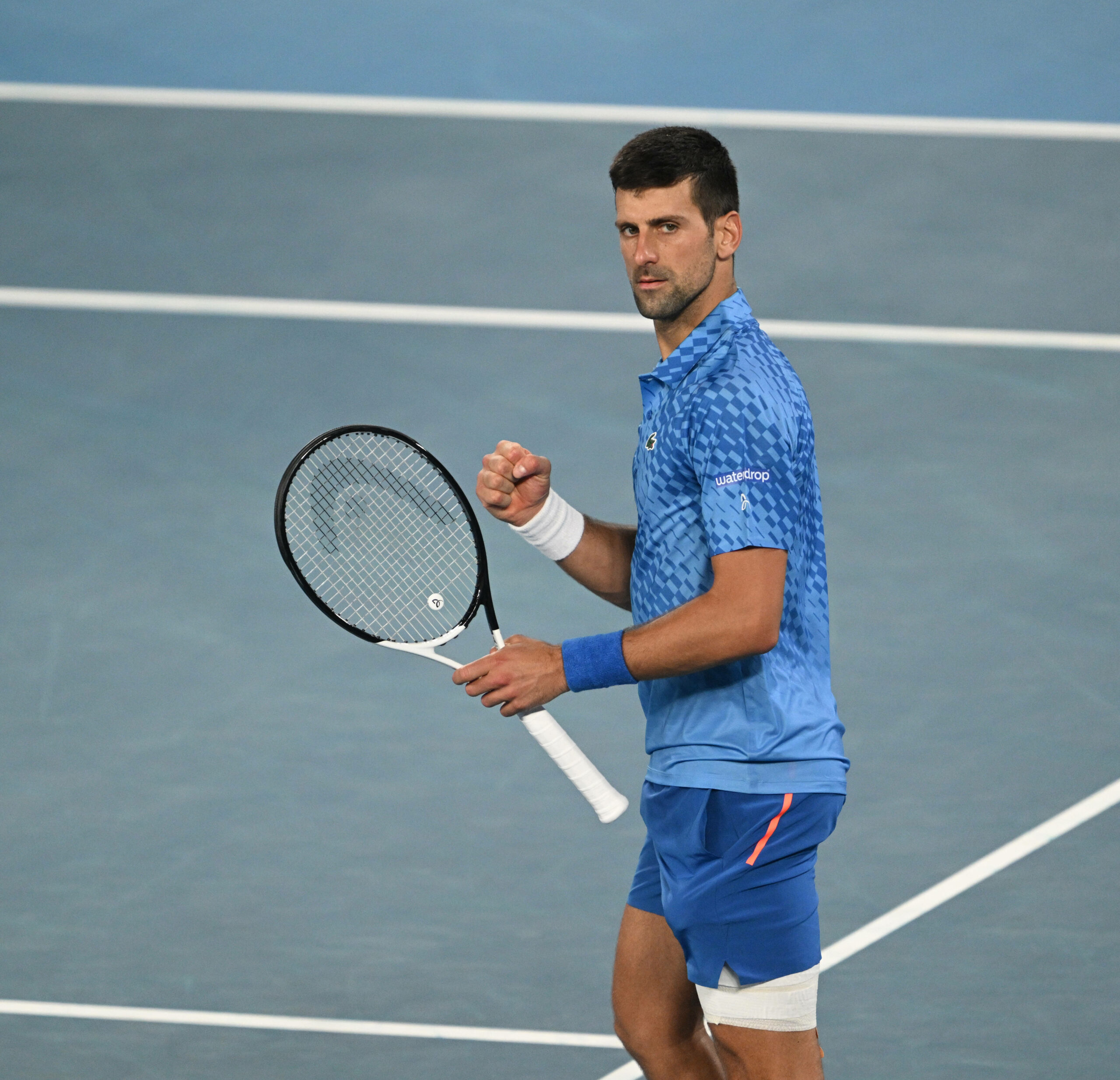 Novak Djokovic ballt die Faust bei einem Match in Melbourne