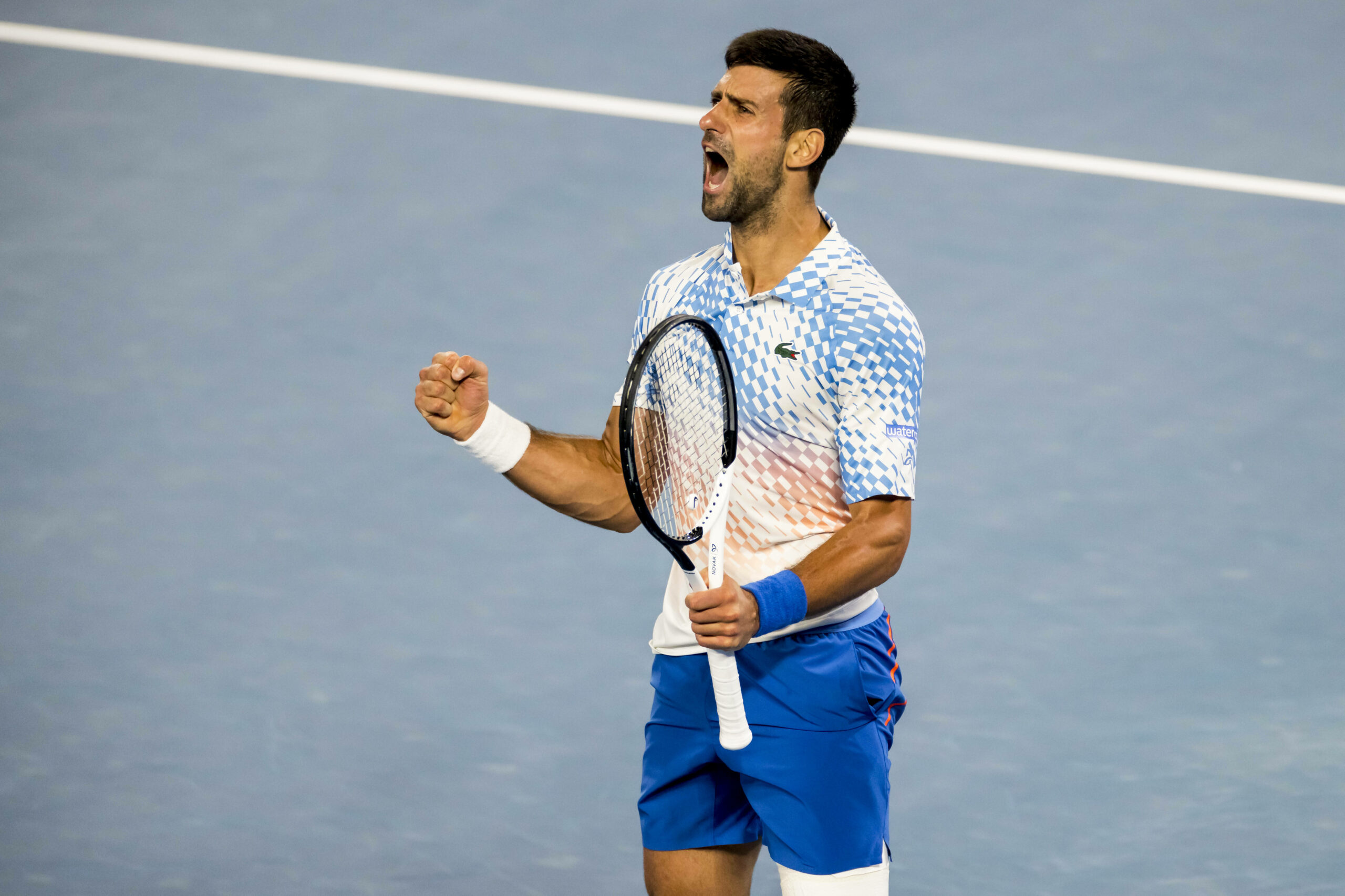 Novak Djokovic schreit vor Freude